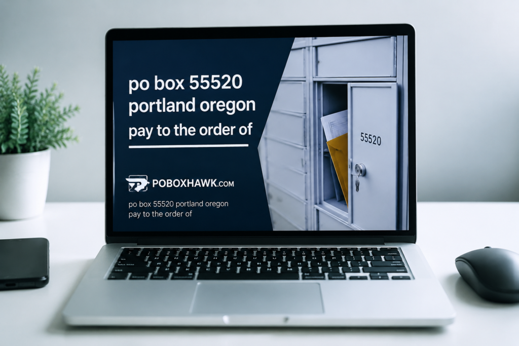 PO Box 55520 Portland Oregon Pay to the Order of